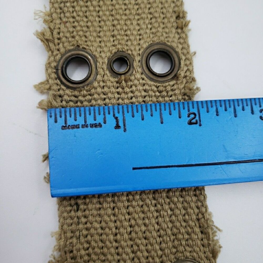 Y2K Mens D-Ring Belt Distressed Grommet Tactical Cargo Military Utility Size M/L - Picture 8 of 10